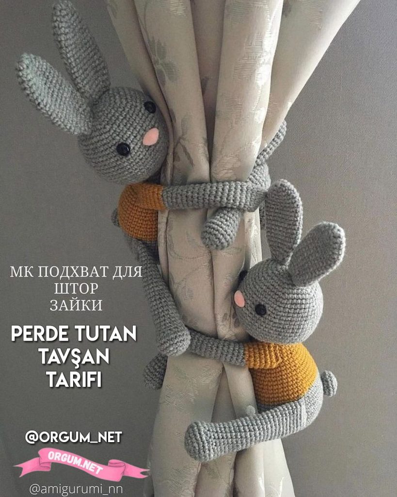 Perde Tutan Tavşan amigurumi tarifi