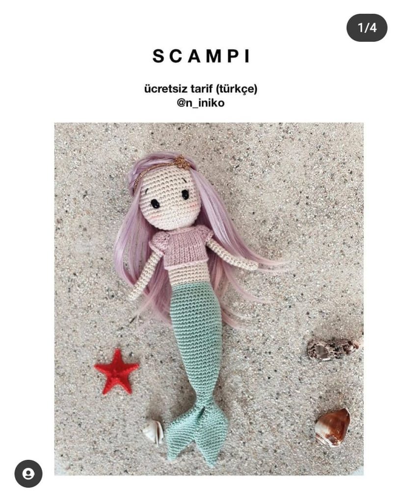 Scampi Deniz Kızı amigurumi tarifi