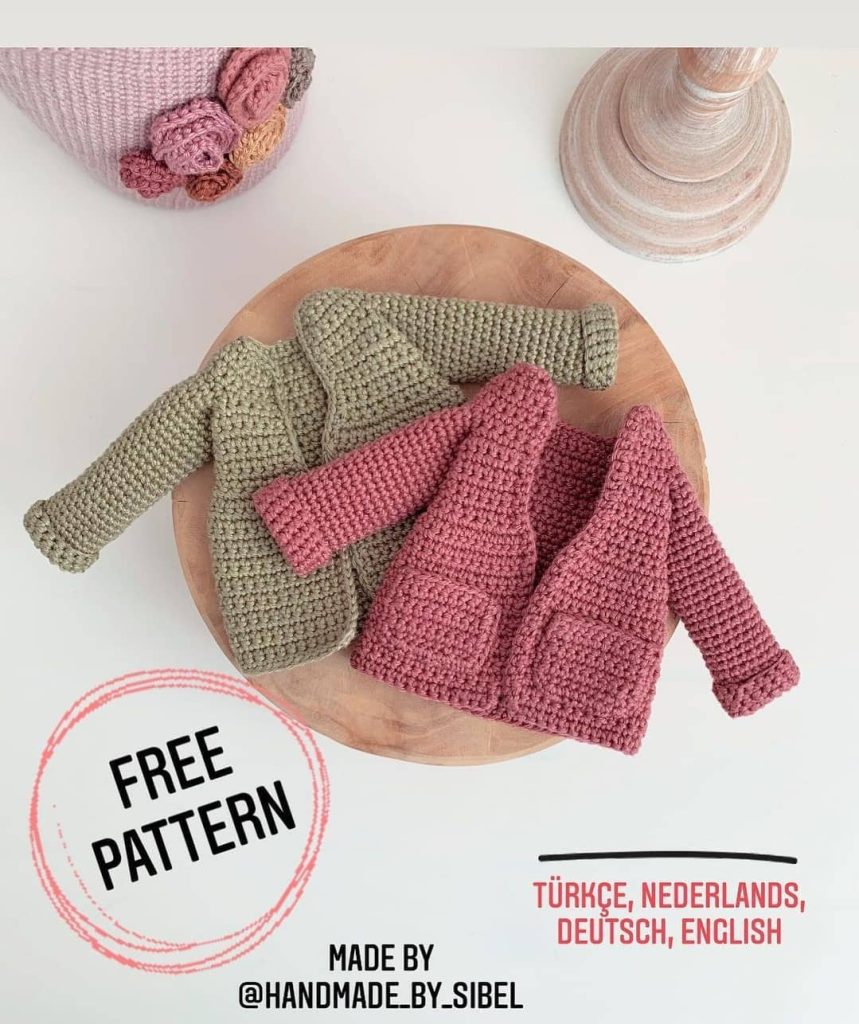Free Doll Jacket Pattern amigurumi tarifi