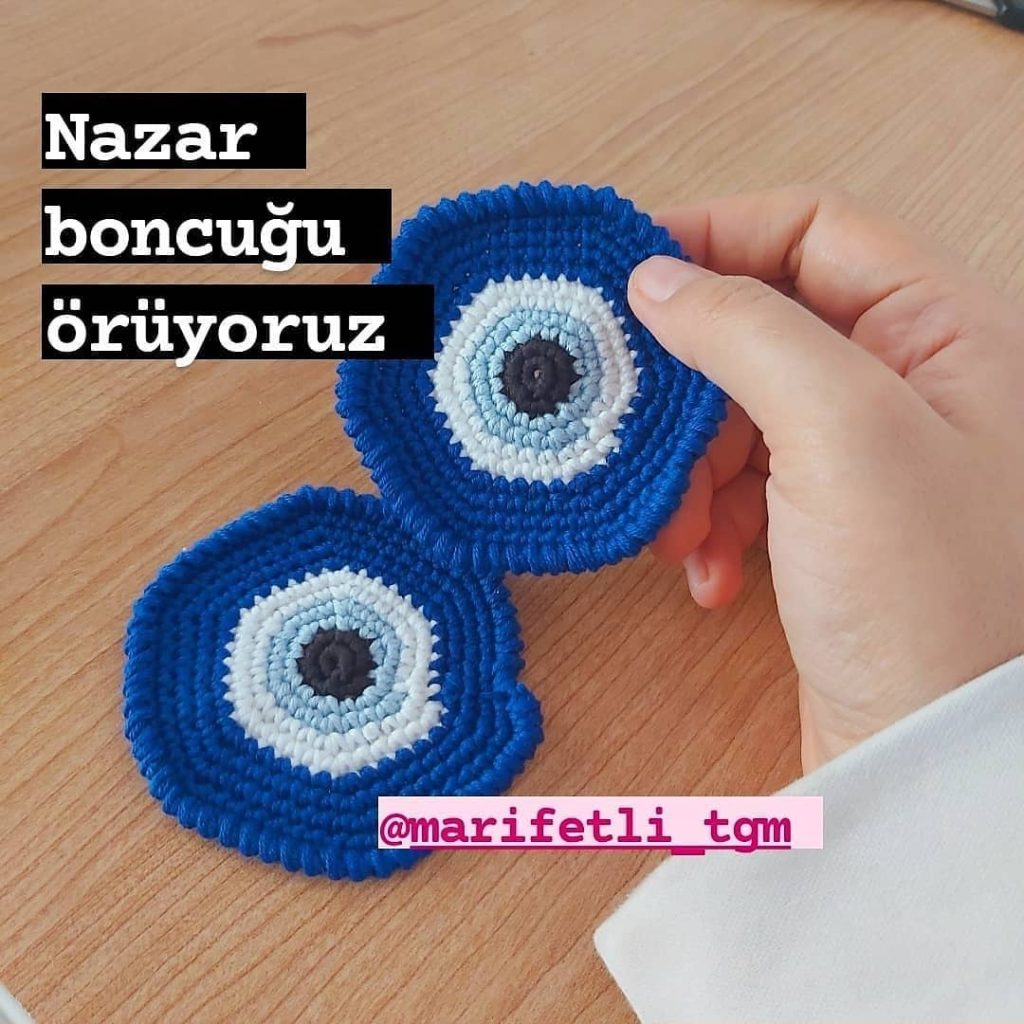 Nazar Bardak Altlığı amigurumi tarifi