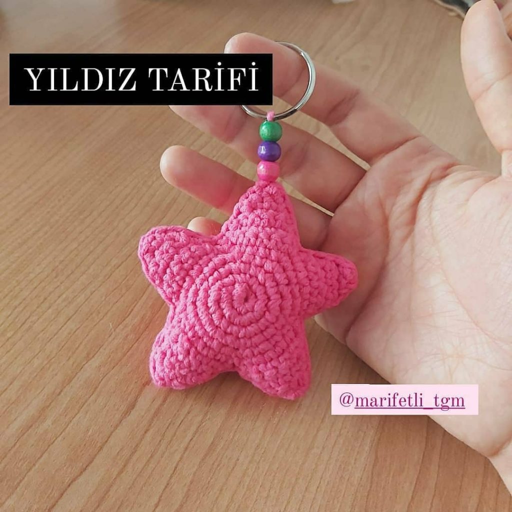 Yıldız Anahtarlık amigurumi tarifi