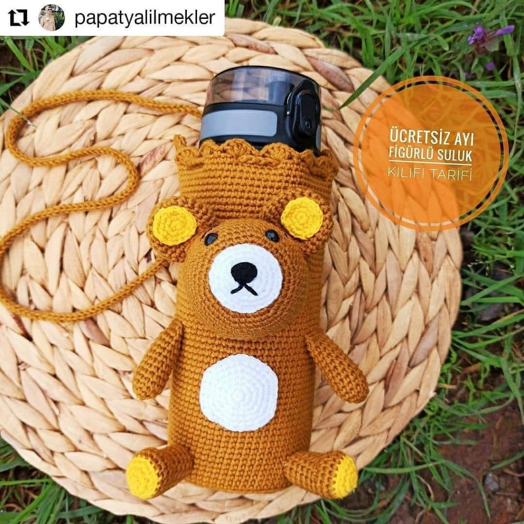 Ayı Figurlu Suluk Kılıfı amigurumi tarifi