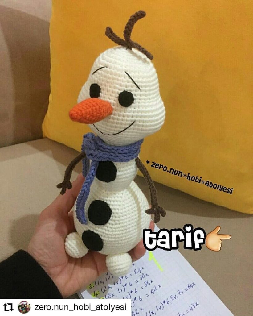 Olaf Kardan Adam amigurumi tarifi
