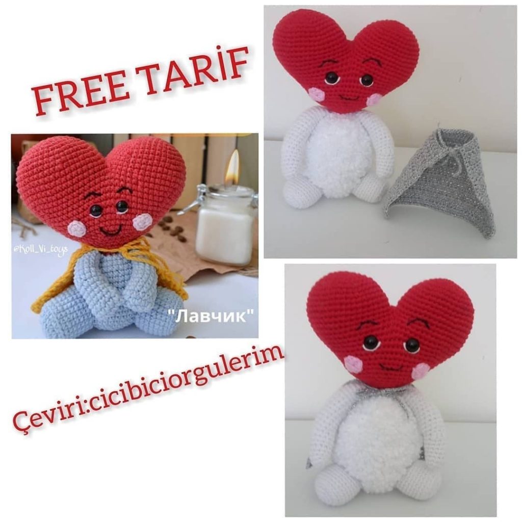 Kalp Kafa amigurumi tarifi