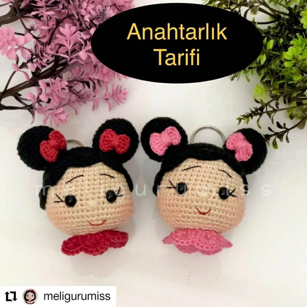 Kafa Anahtarlık amigurumi tarifi