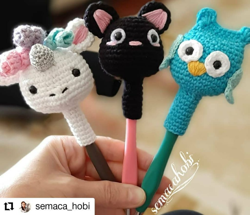 Baykuş Kalem Başliğ amigurumi tarifi