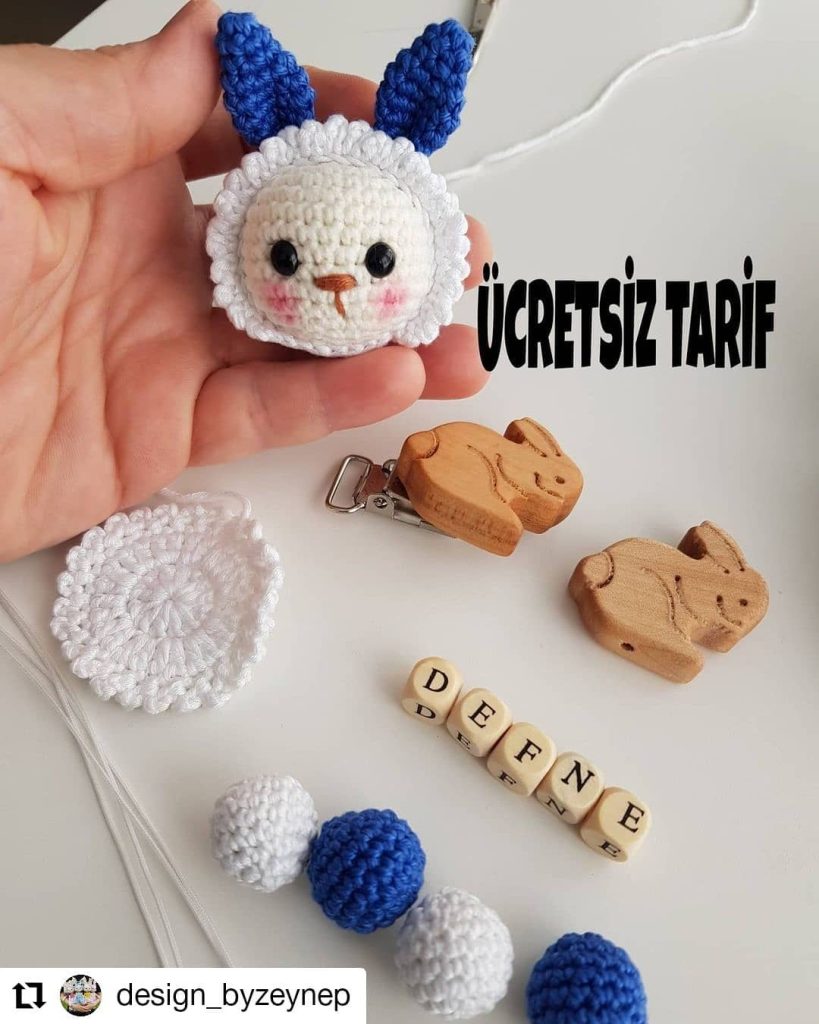 Tavşan Emzik Zinciri amigurumi tarifi