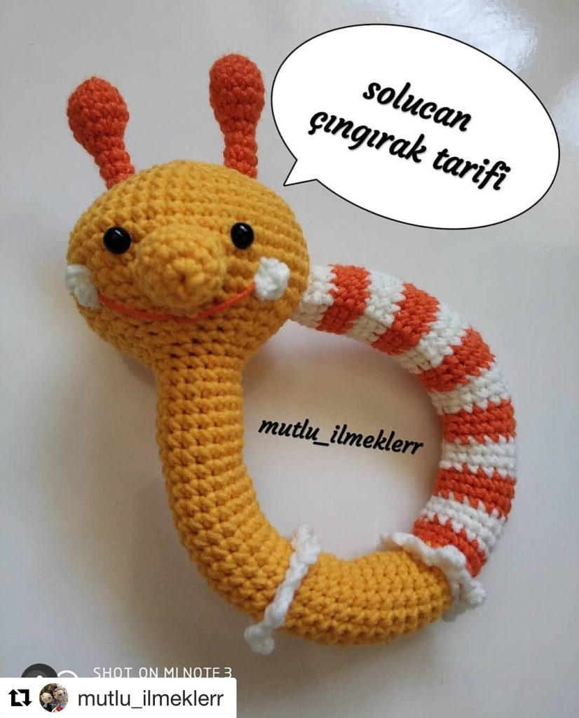 Solucan Çıngırak amigurumi tarifi