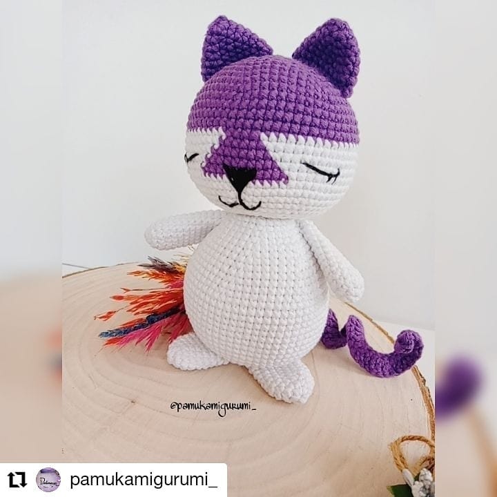 Mini Çiçekli Kedi amigurumi tarifi
