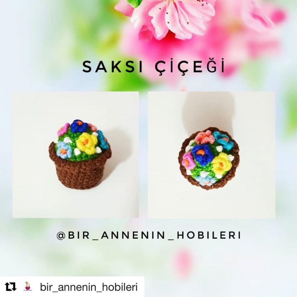 Saksı Çiceği amigurumi tarifi