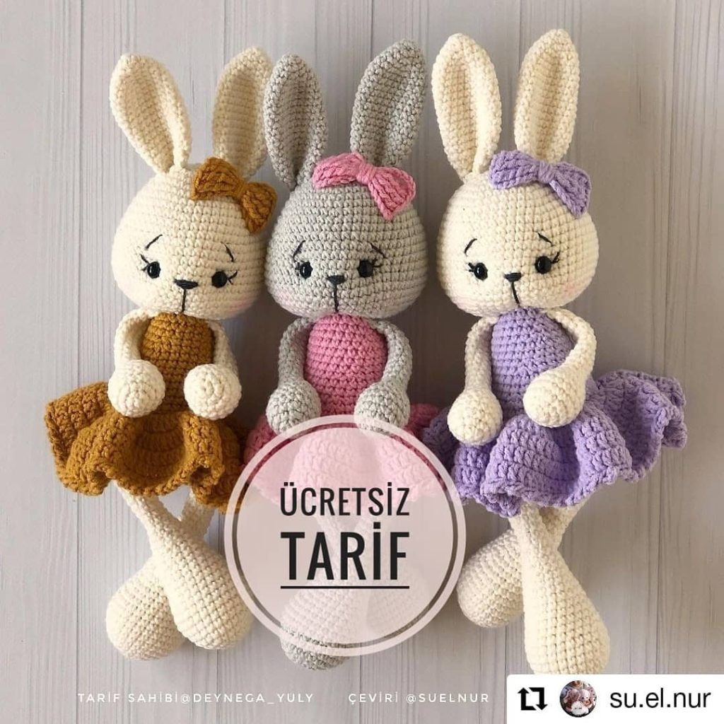 Kız Tavşanlar amigurumi tarifi