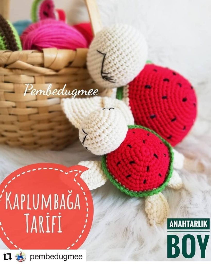Kaplumbağ Anahtarlık amigurumi tarifi