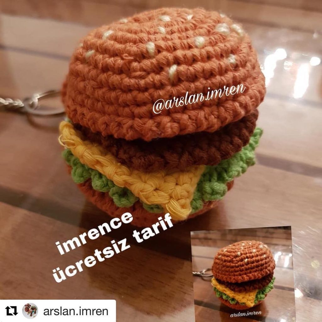 Hamburger Anahtarlık amigurumi tarifi