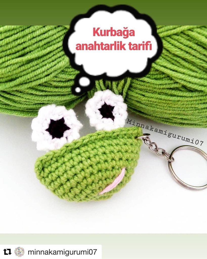 Kurbağ Anahtarlık amigurumi tarifi