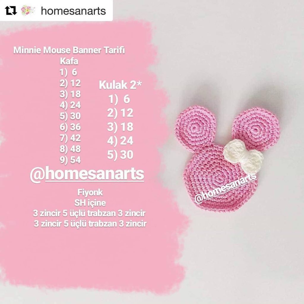 Minnie Mouse amigurumi tarifi