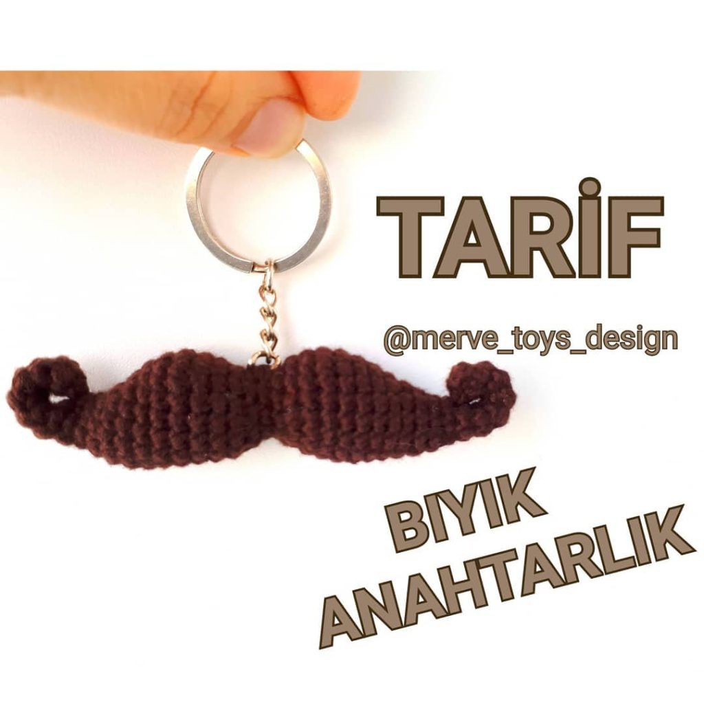 Bıyık Anahtarlık amigurumi tarifi