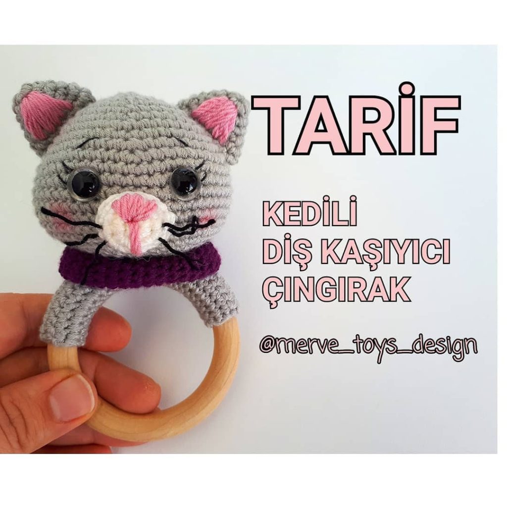 Kedili Diş Kaşıyıcı amigurumi tarifi