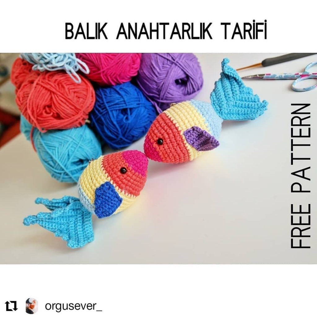 Balık Anahtarlık amigurumi tarifi