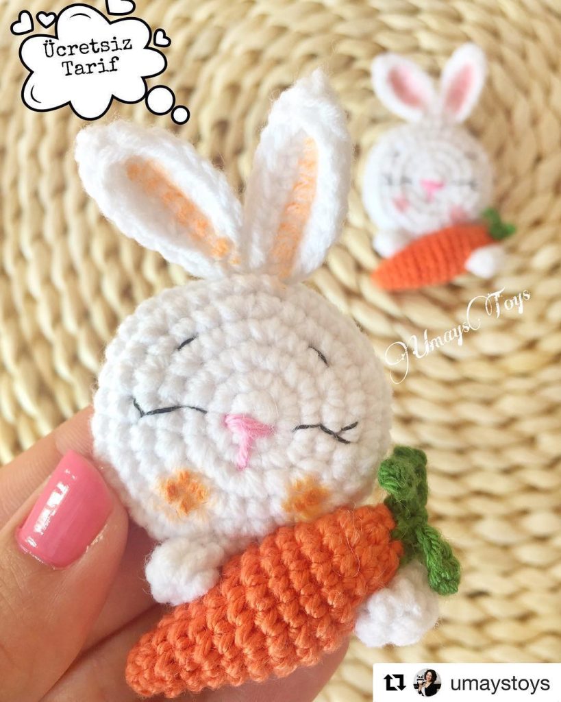 Tavşan Broş Tarifi amigurumi tarifi
