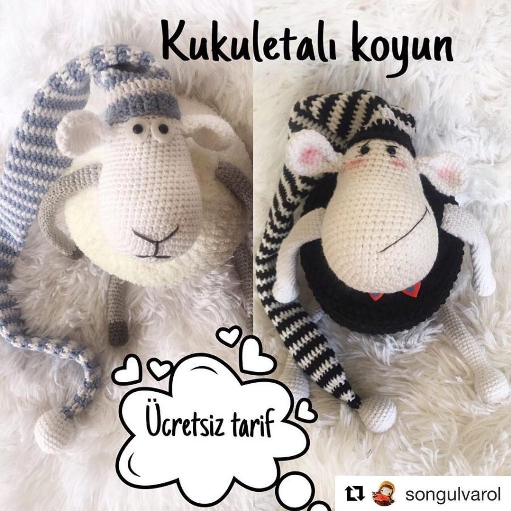 Kukuletalı Koyun amigurumi tarifi