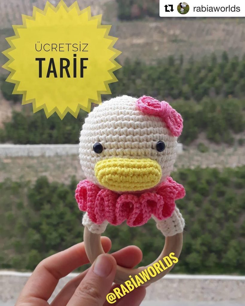 Ördek Diş Kaşıyıcı amigurumi tarifi