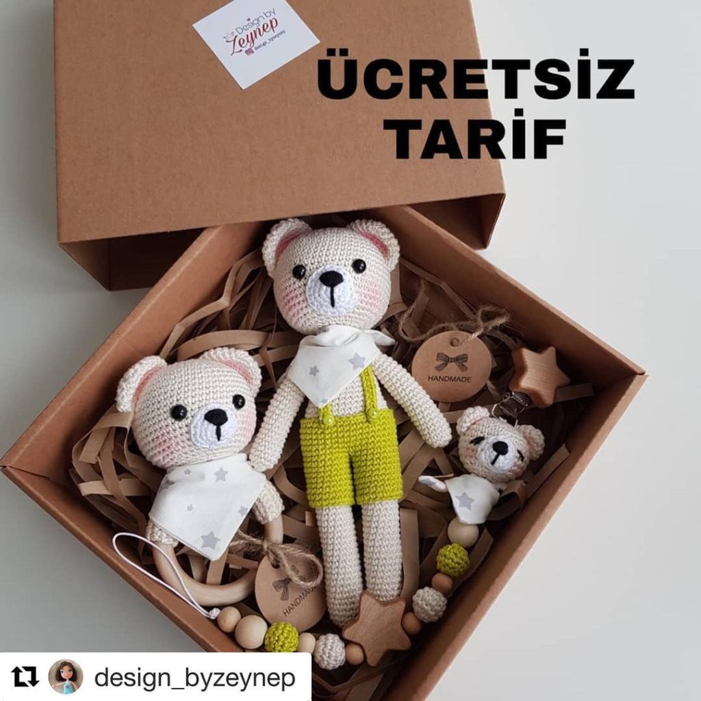 Ayıcıklı Emzik Zinciri amigurumi tarifi