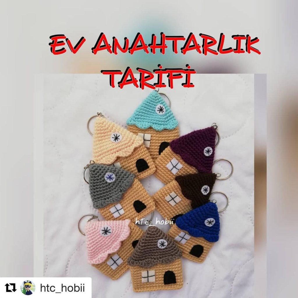 Ev Anahtarlık amigurumi tarifi