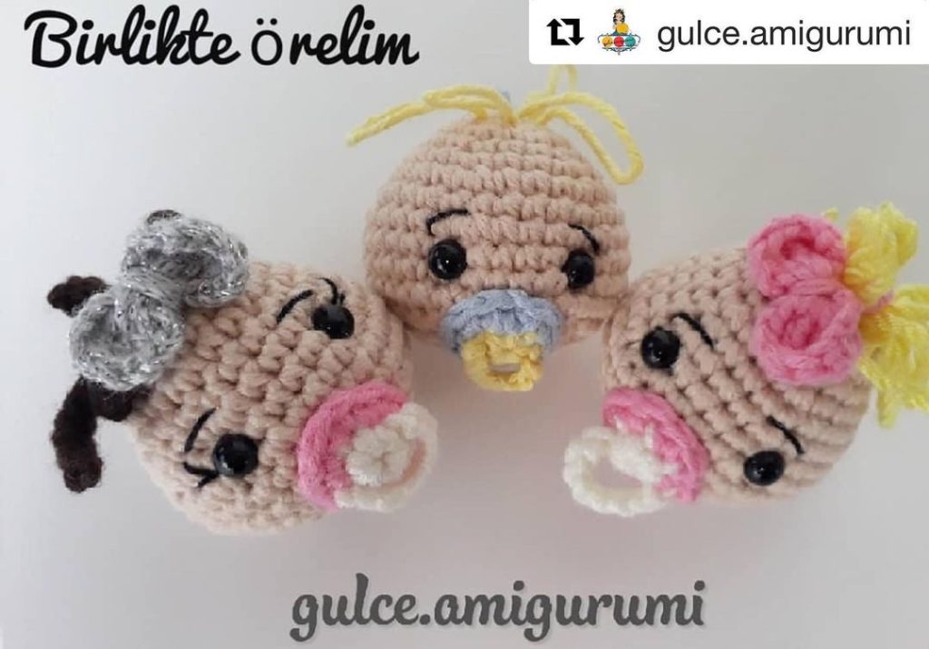 Bebiş Kafası Anahtarlık amigurumi tarifi