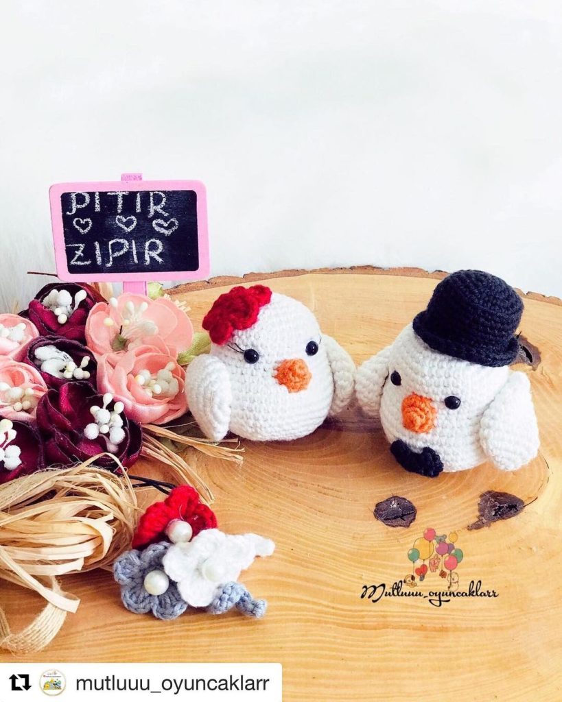 Gelin Damat Kuşlar amigurumi tarifi