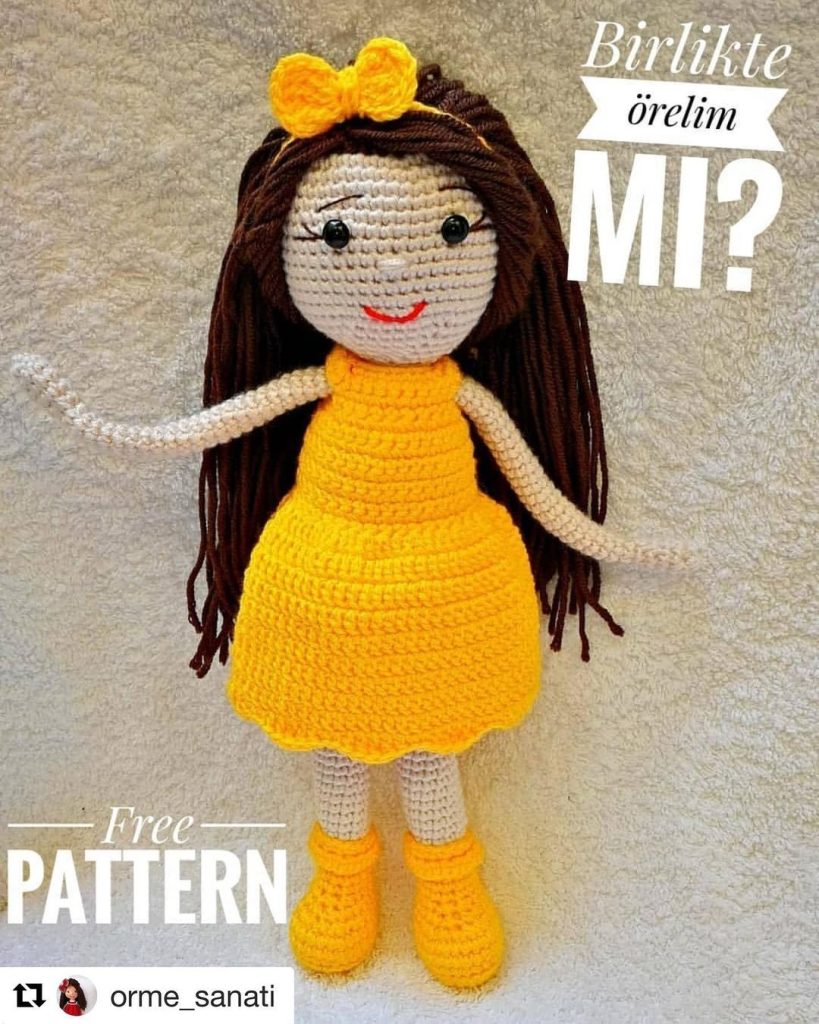 Sarı Papatya Kız amigurumi tarifi
