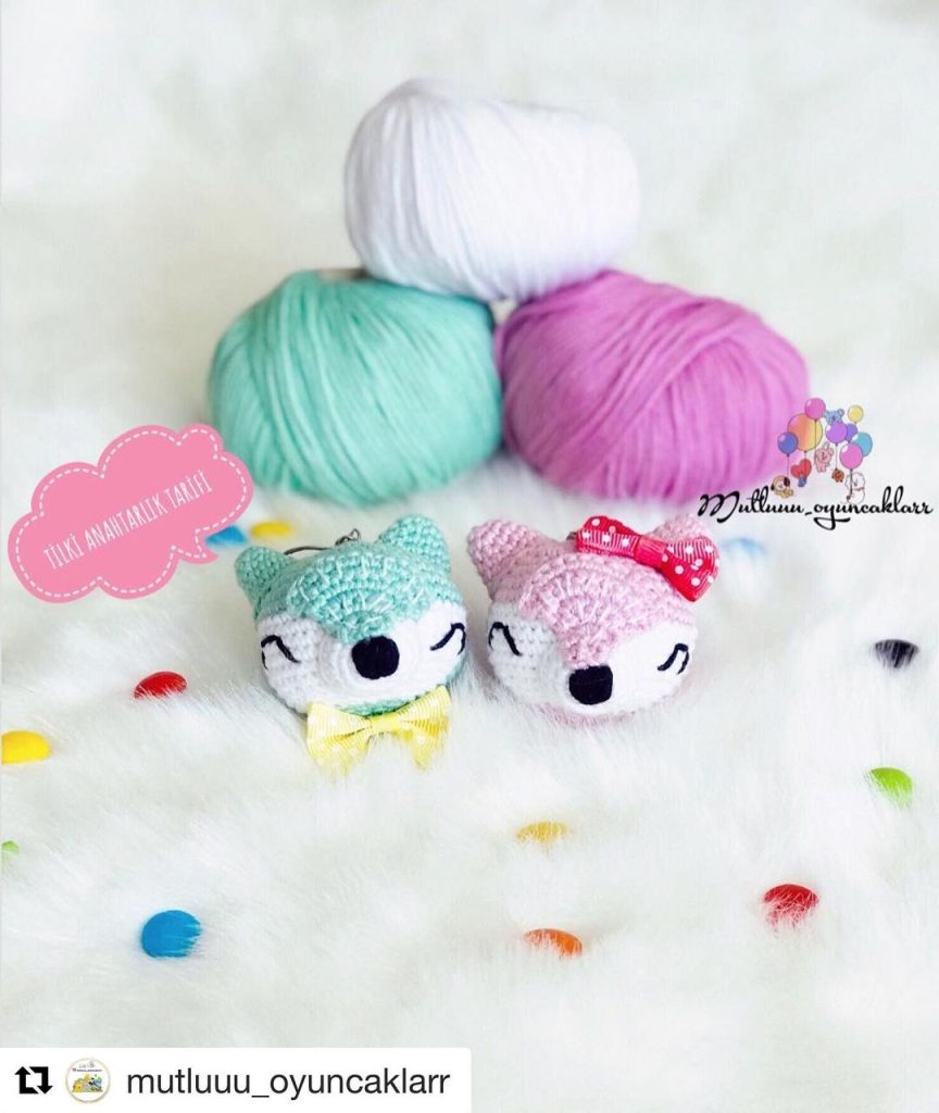 Tilki Anahtarlık amigurumi tarifi