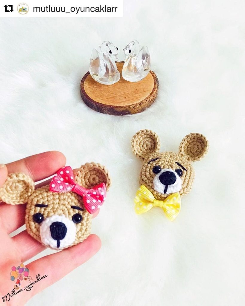 Sevimli Ayıcık Broşlar amigurumi tarifi