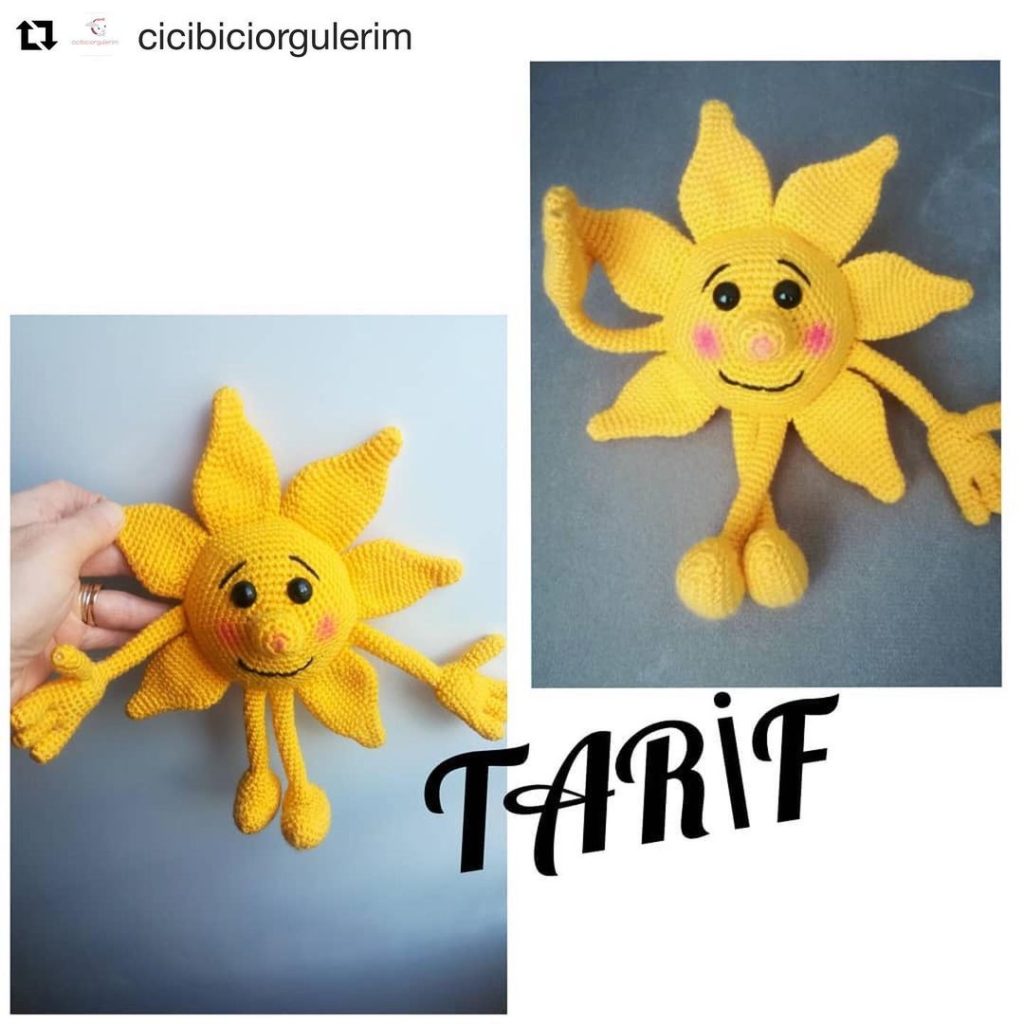 Güneş amigurumi tarifi