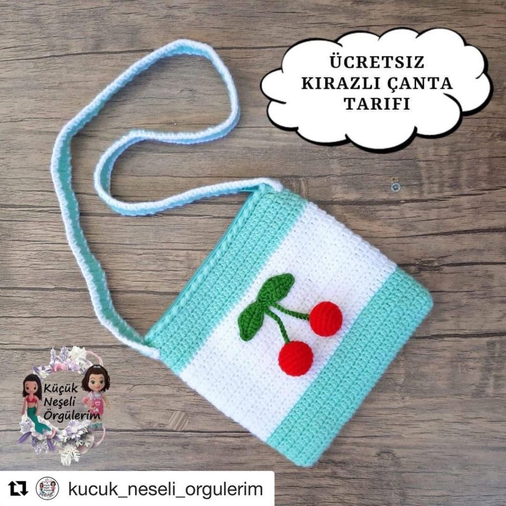 Kirazlı Çanta amigurumi tarifi