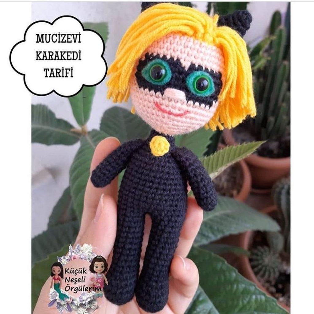 Mucize Kara Kedi amigurumi tarifi