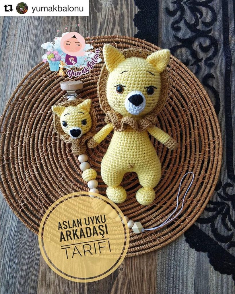 Aslan Uyku Arkadaşı amigurumi tarifi