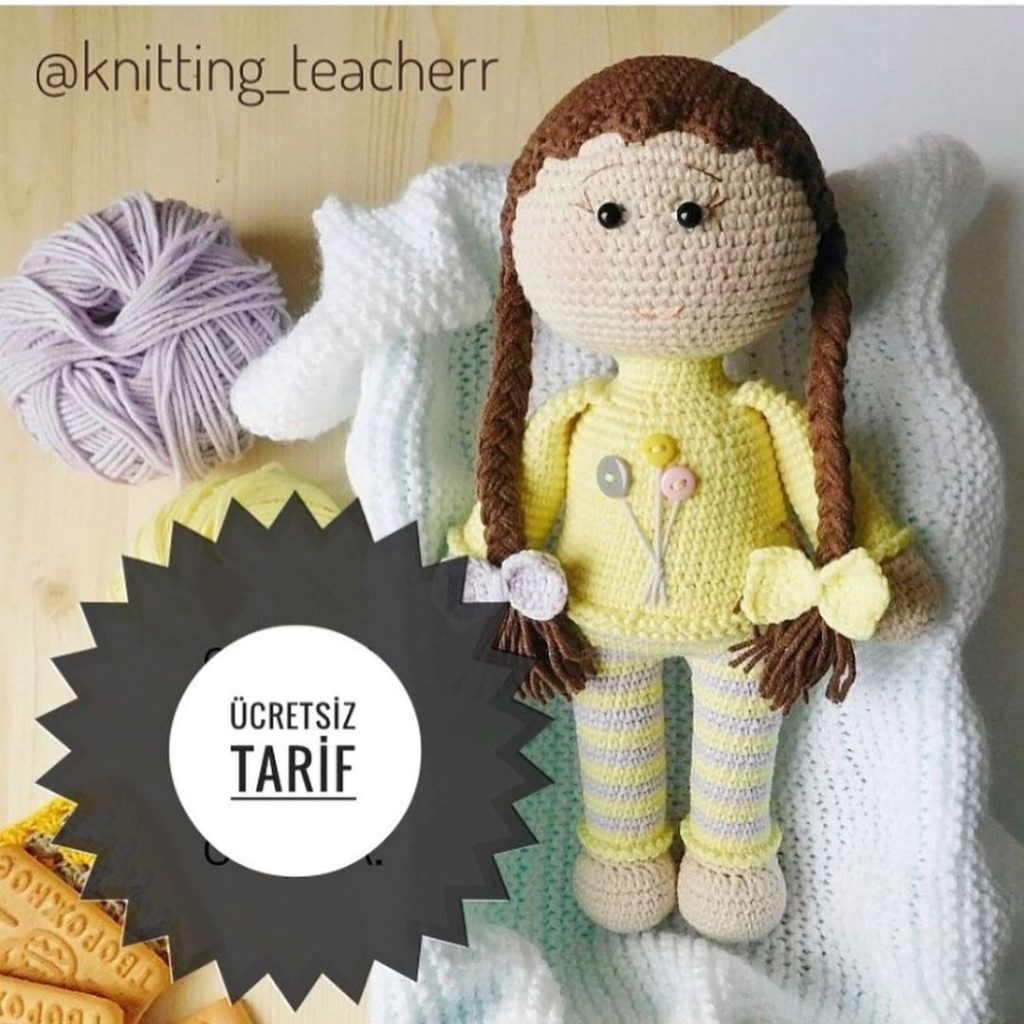 Örgü Saçlı Kız amigurumi tarifi