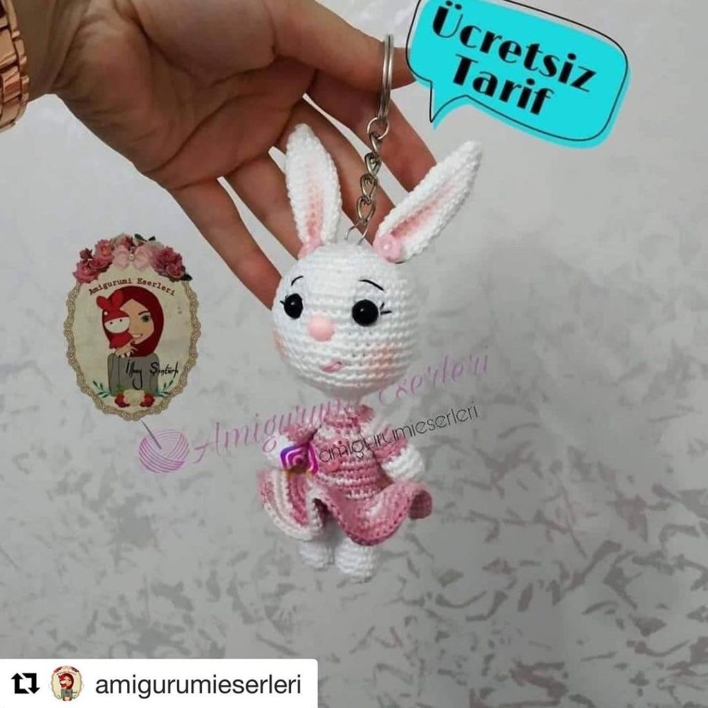 Minik Tavşan Anahtarlık amigurumi tarifi