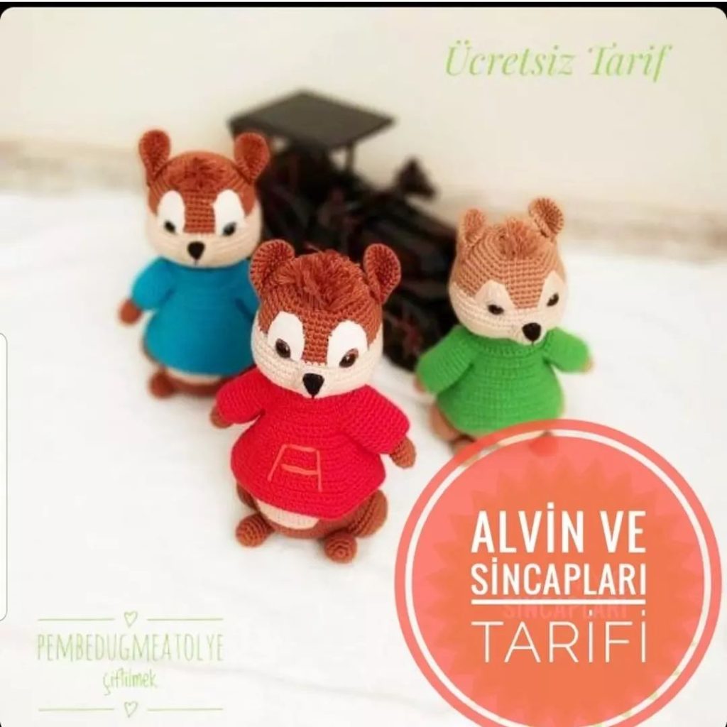 Alvin Ve Sincaplar amigurumi tarifi