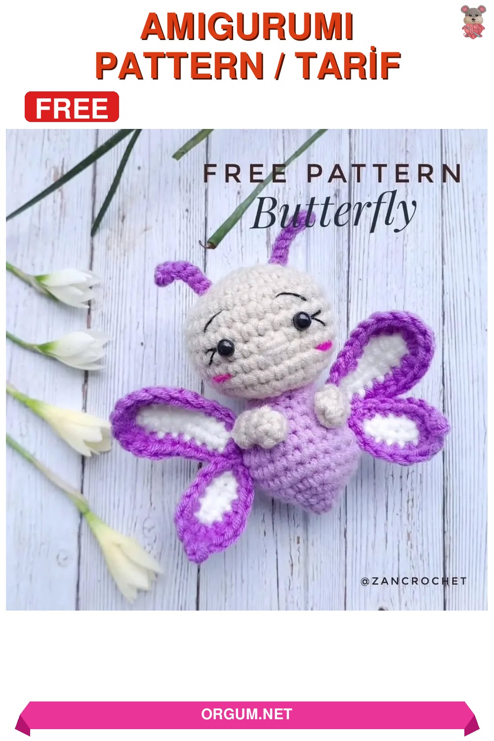 Amigurumi Kelebek Amigurumi Tarifi Pin