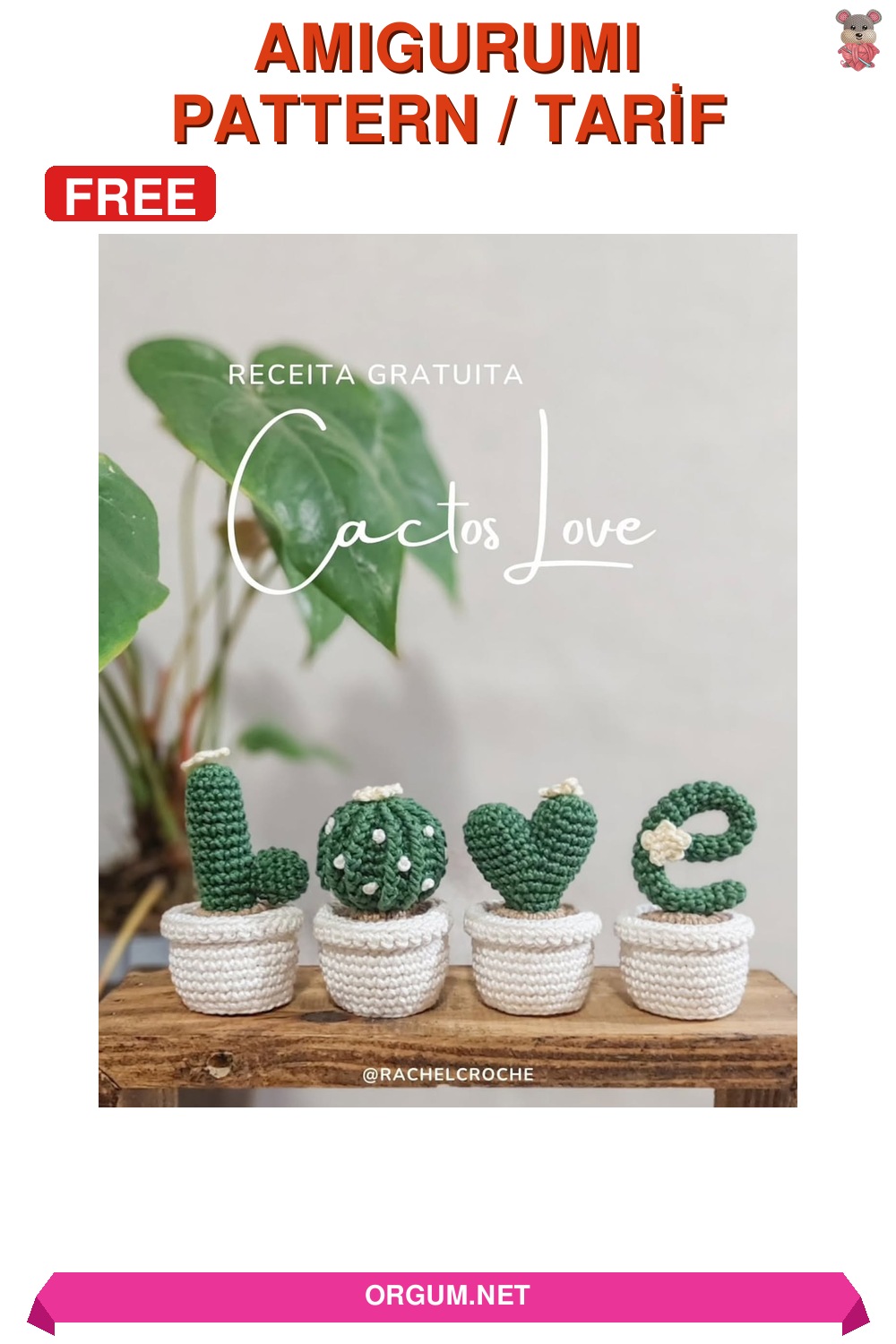 Love Harfli Kaktüs Amigurumi Tarifi: Ücretsiz Ve Detaylı Anlatım 4 Love Harfli Kaktüs Amigurumi Amigurumi Tarifi Pin