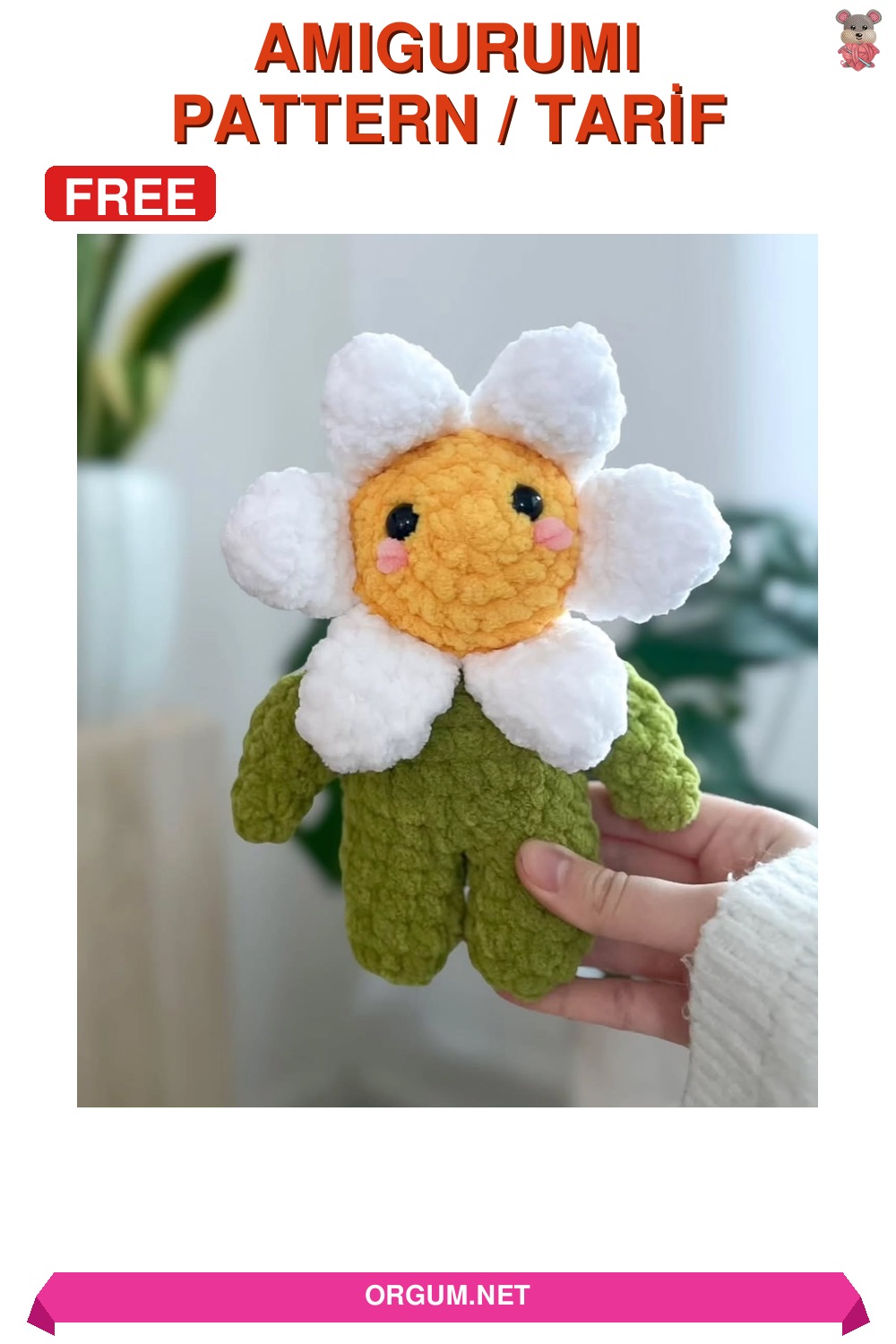 Papatya Çiçeği Arkadaş Amigurumi Amigurumi Tarifi Pin