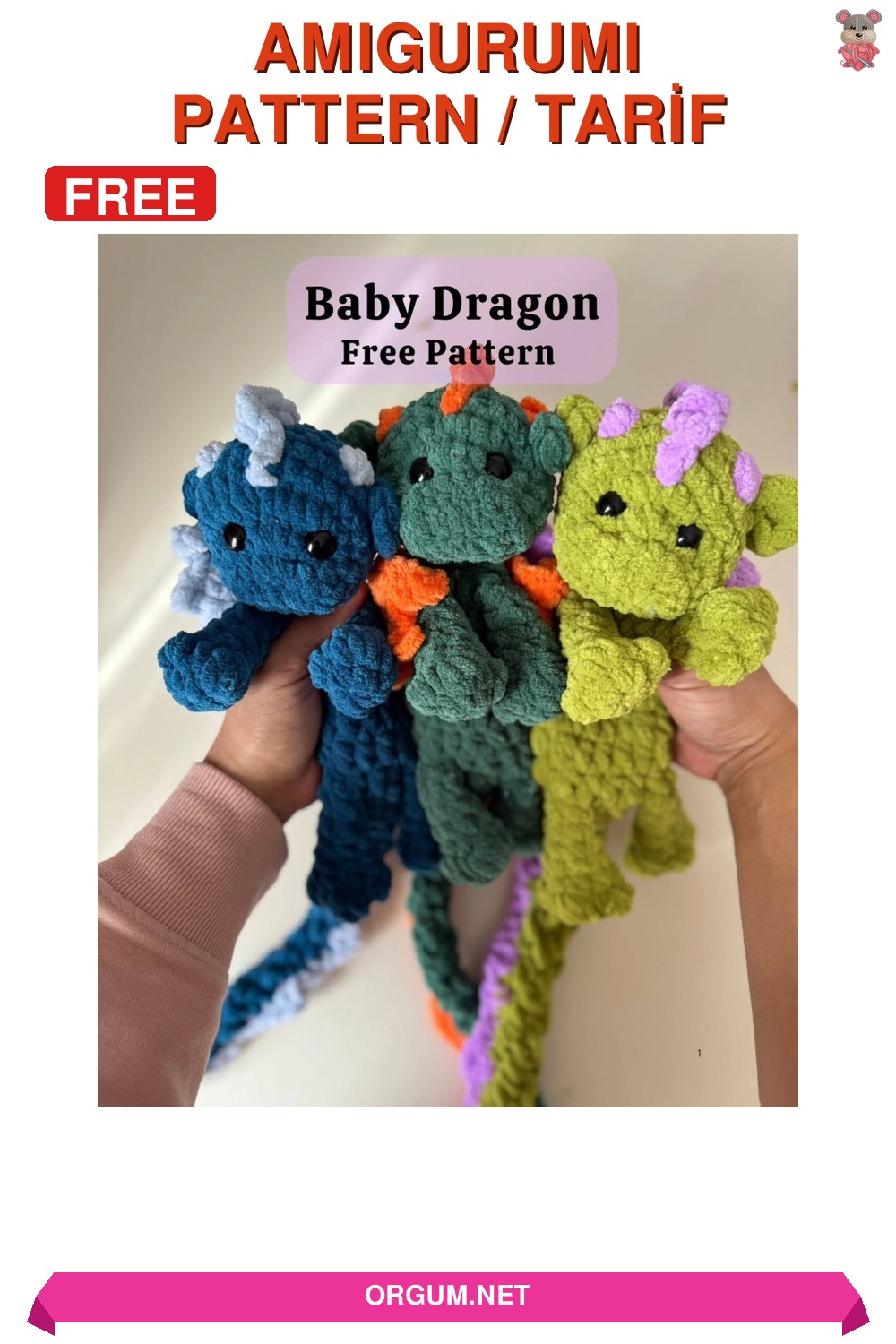 Bebek Ejderha Amigurumi Tarifi Pin