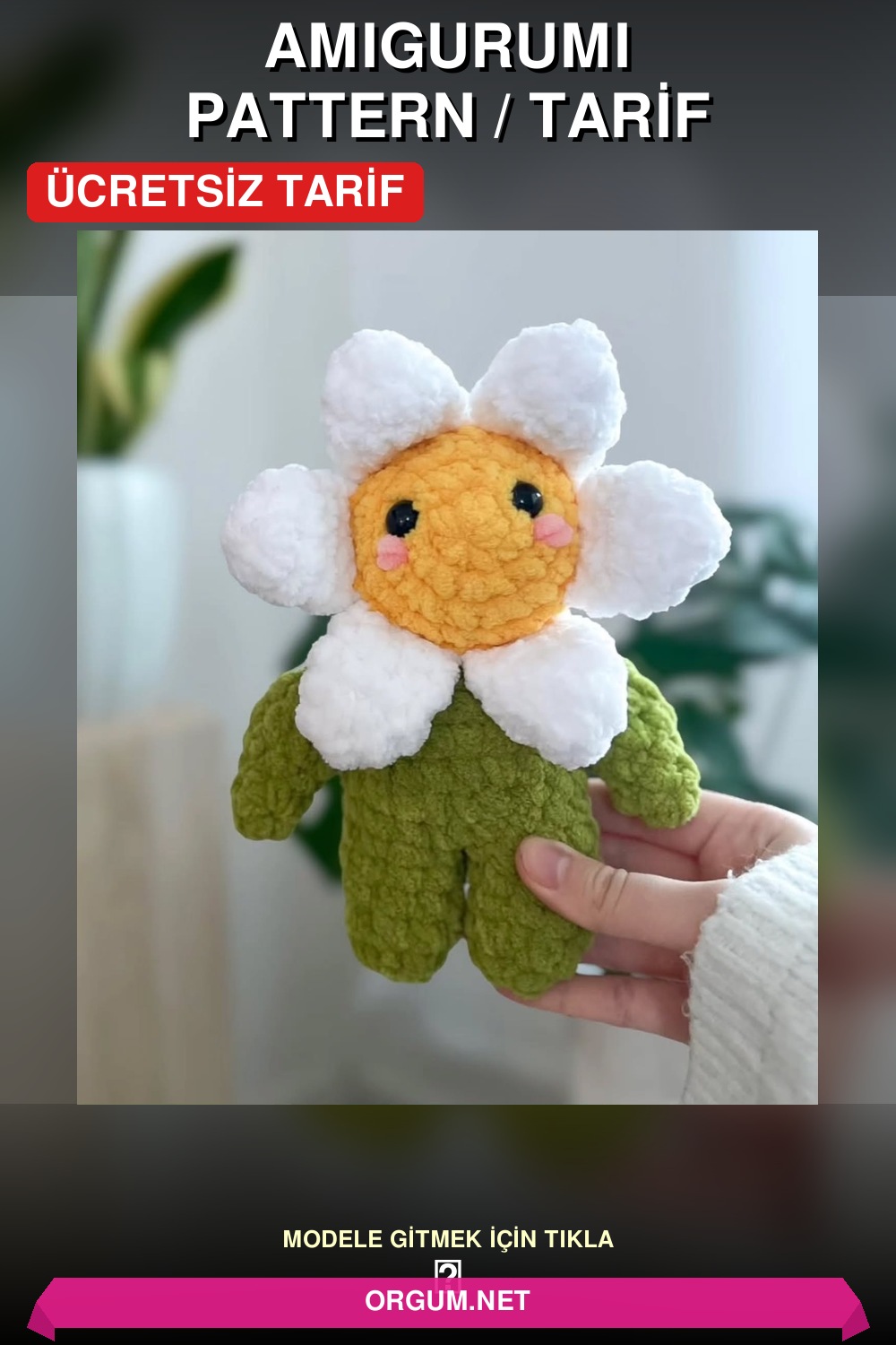 Papatya Çiçeği Arkadaş Amigurumi Amigurumi Tarifi Pin