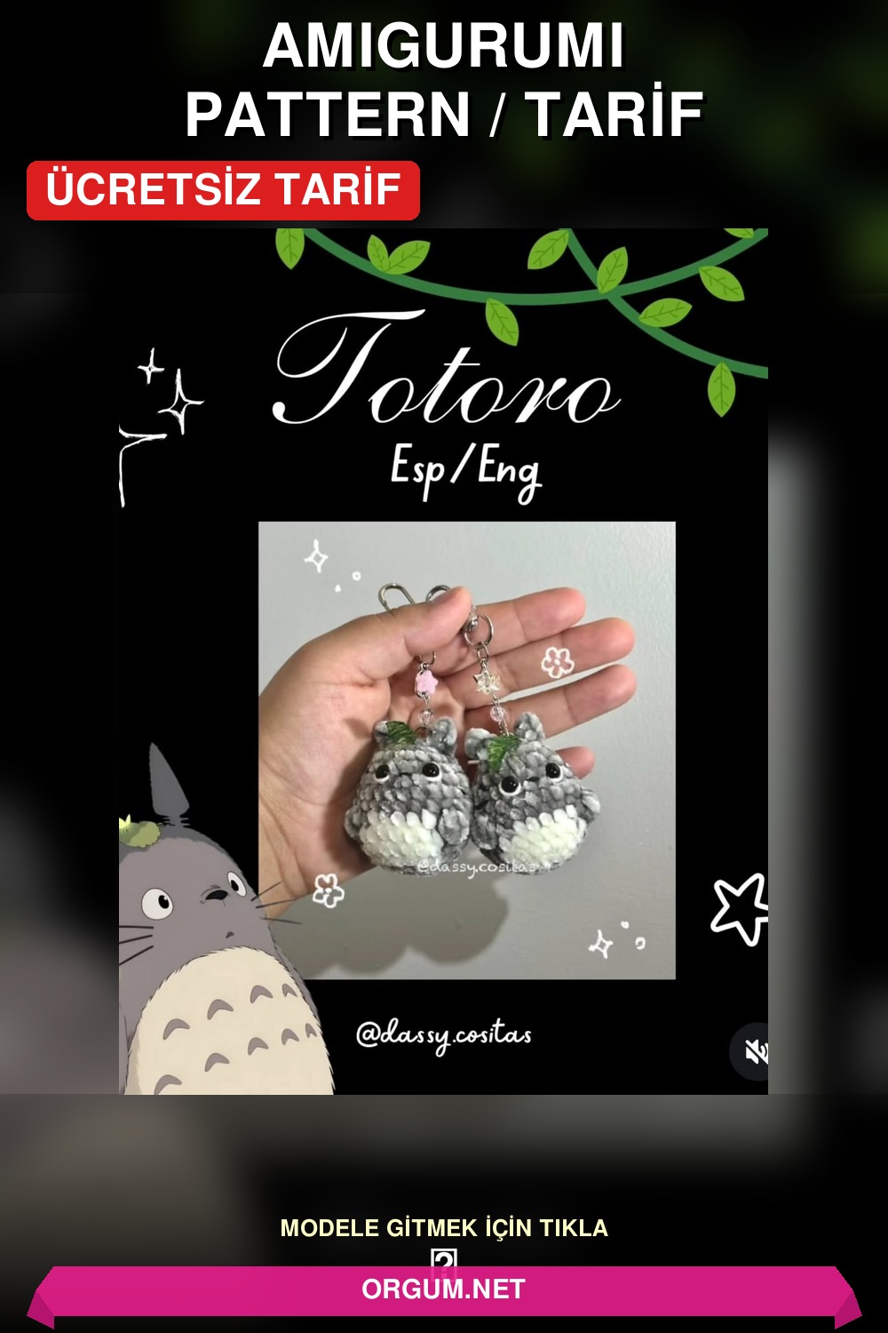 Totoro Amigurumi Anahtarlık Amigurumi Tarifi Pin