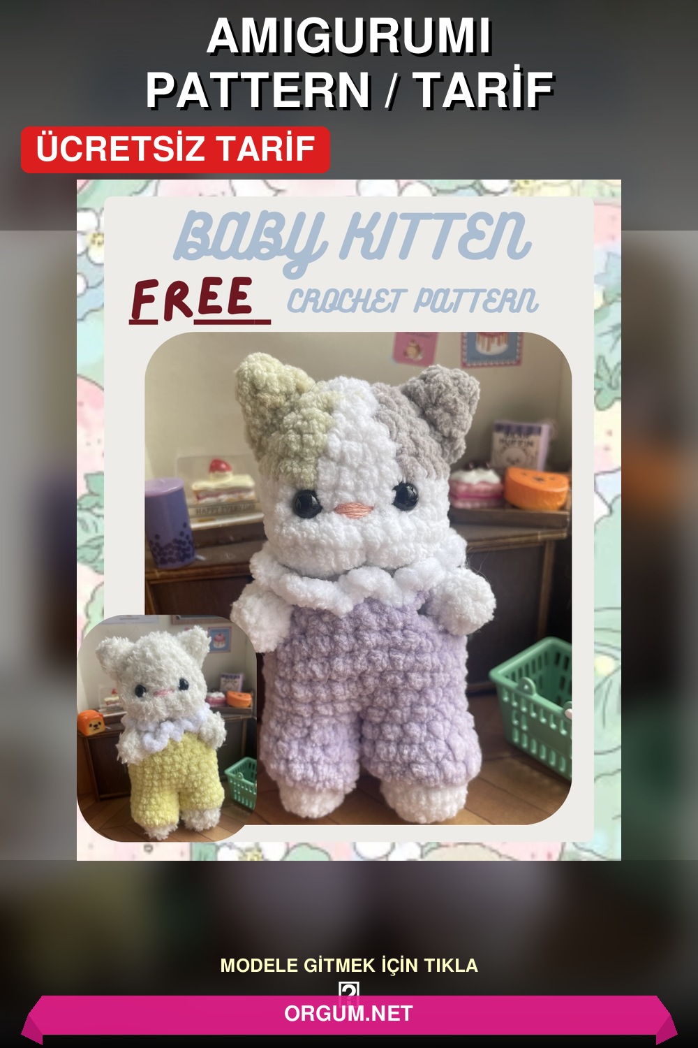 Yavru Kedi Amigurumi Tarifi: Ücretsiz Ve Kolay Sevimli Kedi Örgüsü 5 Yavru Kedi Amigurumi Amigurumi Tarifi Pin