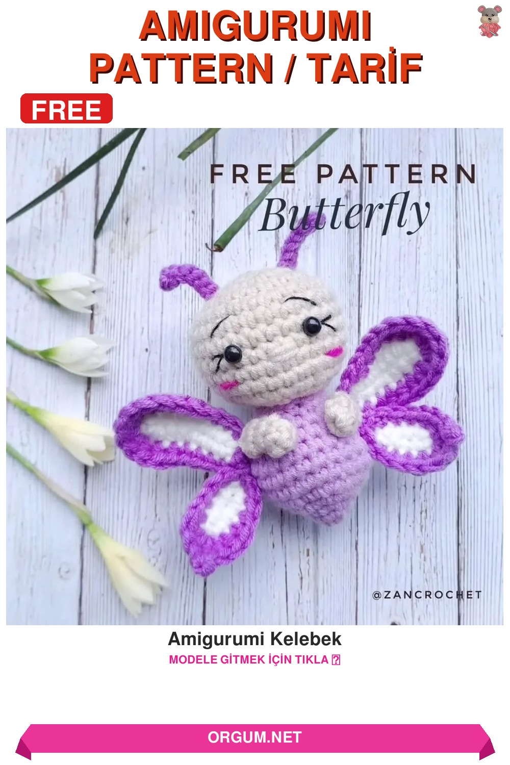 Amigurumi Kelebek Amigurumi Tarifi Pin