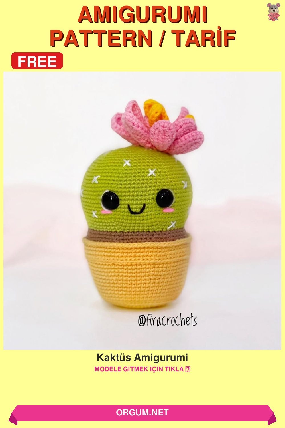 Kaktüs Amigurumi Amigurumi Tarifi Pin