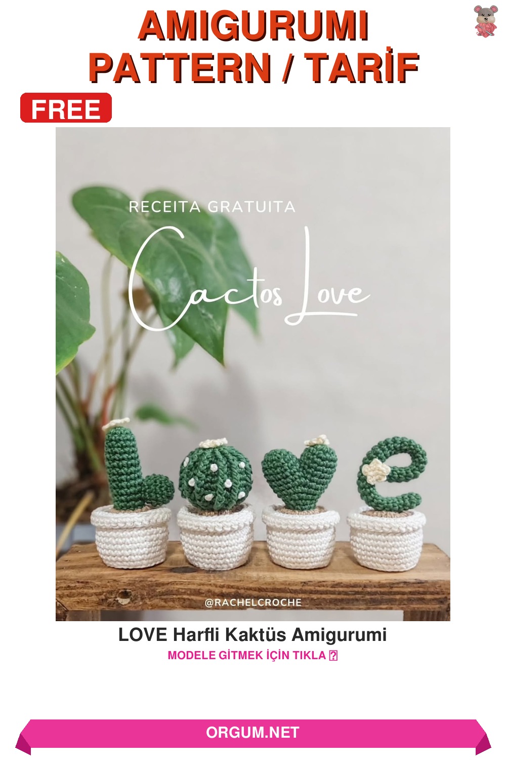 Love Harfli Kaktüs Amigurumi Tarifi: Ücretsiz Ve Detaylı Anlatım 7 Love Harfli Kaktüs Amigurumi Amigurumi Tarifi Pin