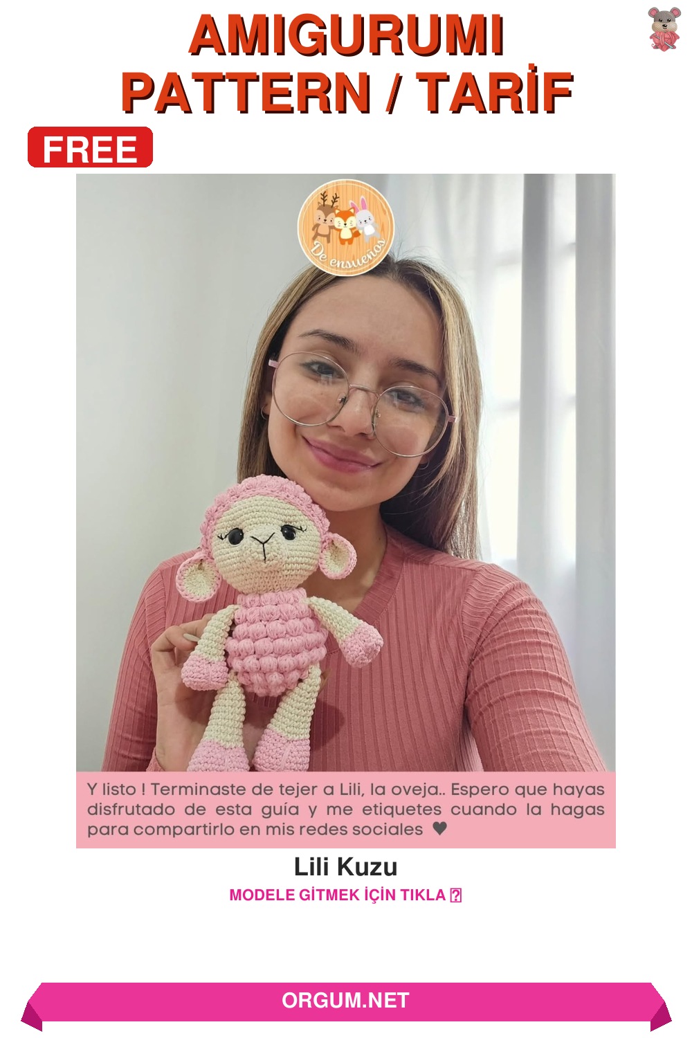 Lili Kuzu Amigurumi Tarifi Pin